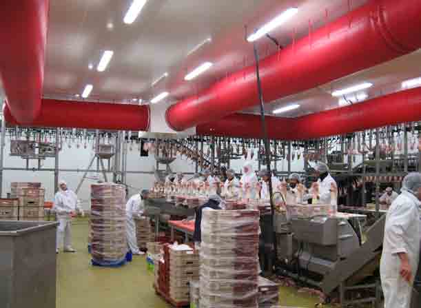 picture of fabric duct in food processing facility